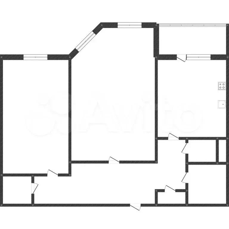 2-к. квартира, 58,1 м, 3/9 эт. - Фото 0