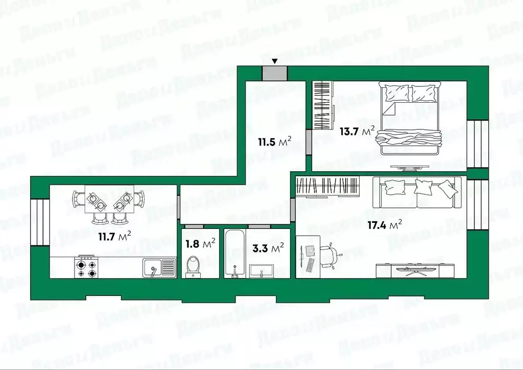 2-к кв. Кировская область, Киров Мининский мкр, ул. Тургенева, 2 (58.4 ... - Фото 2
