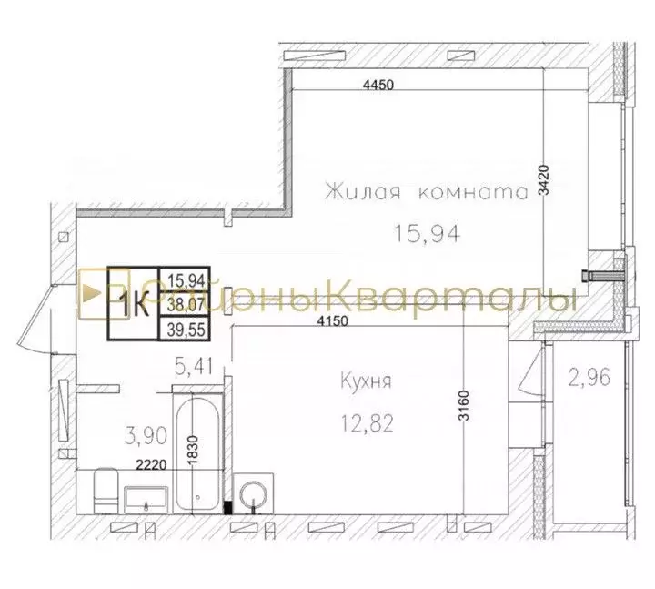 1-к кв. Новосибирская область, Новосибирск 1-я Шоссейная ул., 62 (38.4 ... - Фото 2
