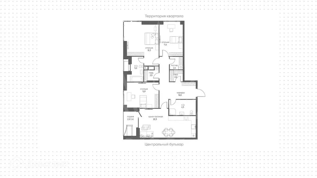 Продаётся 4-к квартира, 101.5 м - Фото 1