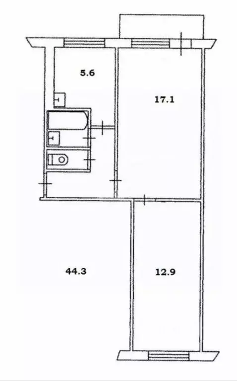2-к кв. Челябинская область, Челябинск ул. Южный Бульвар, 47 (43.6 м) - Фото 2