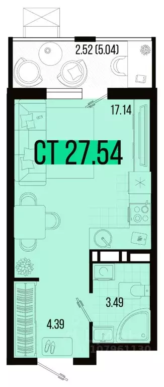 Студия Краснодарский край, Северская ст-ца Цветной Бульвар жилой ... - Фото 1