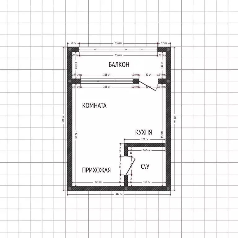 Квартира-студия: Краснодар, улица им. Сорока А.М., 2 (22.4 м) - Фото 1