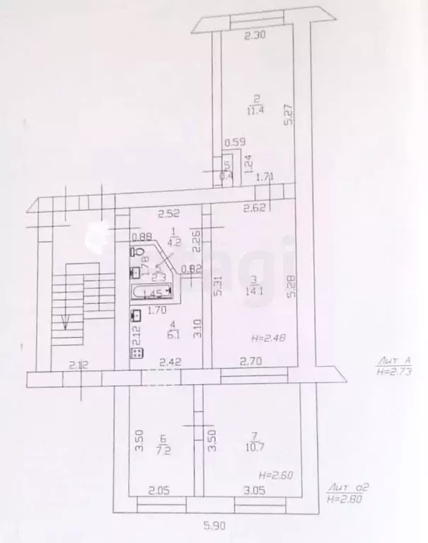 3-к кв. Краснодарский край, Анапа ул. Некрасова, 62 (60.0 м) - Фото 2