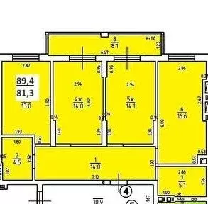 3-комнатная квартира: Калининград, Артиллерийская улица, 25А (89.6 м) - Фото 0