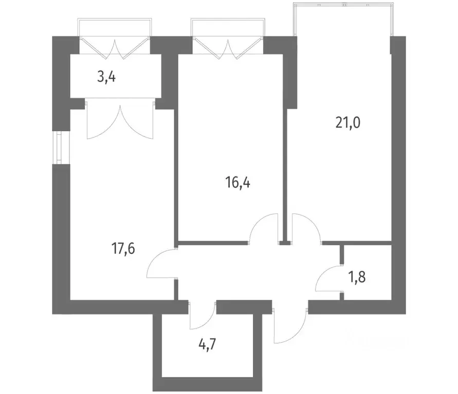 2-к кв. Санкт-Петербург ул. Академика Константинова, 1к1 (70.2 м) - Фото 0