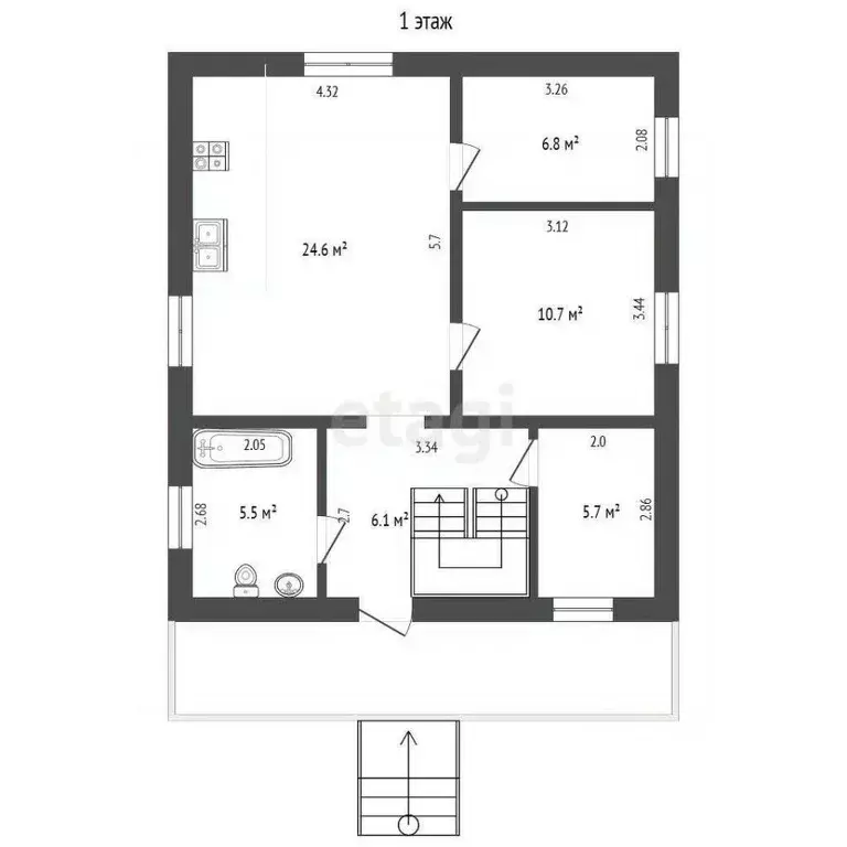 Дом в Саха (Якутия), Якутск пер. Хлебный (114 м) - Фото 2