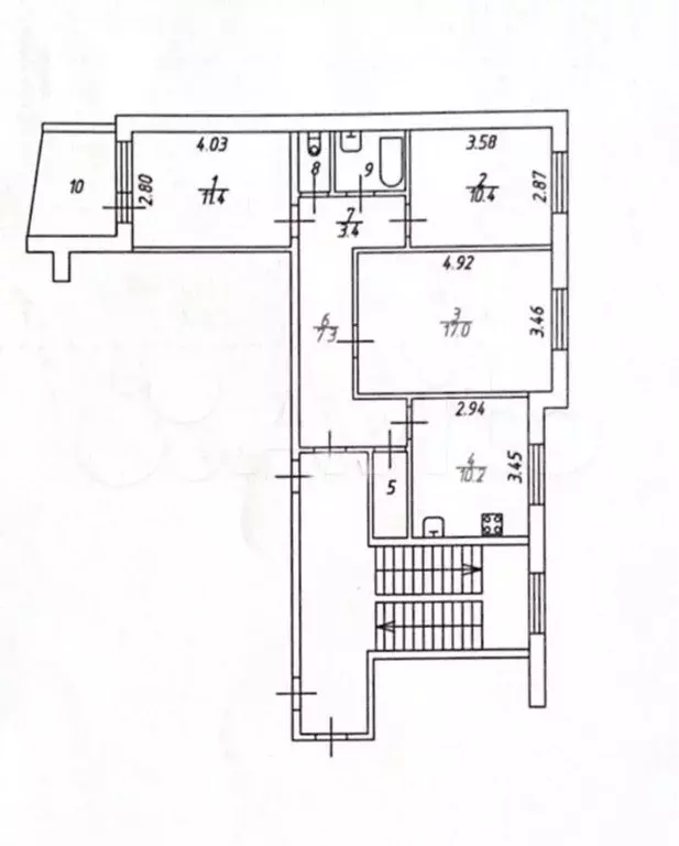 3-к. квартира, 65,4 м, 5/5 эт. - Фото 0