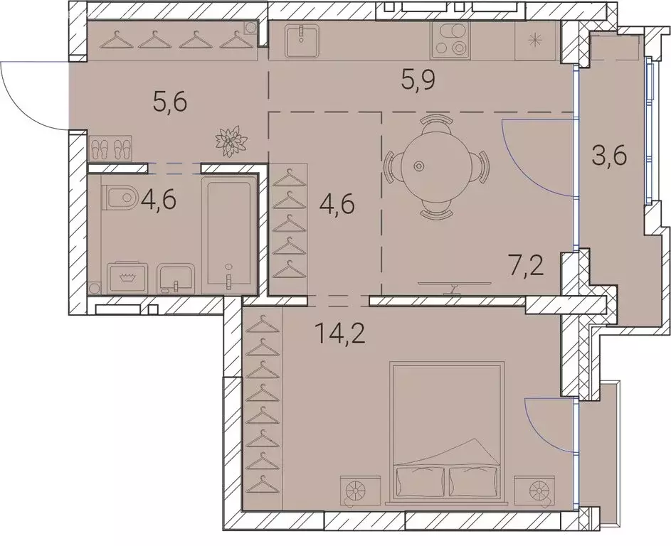 2-комнатная квартира: Новосибирск, Овражная улица, 2А (45.7 м) - Фото 1