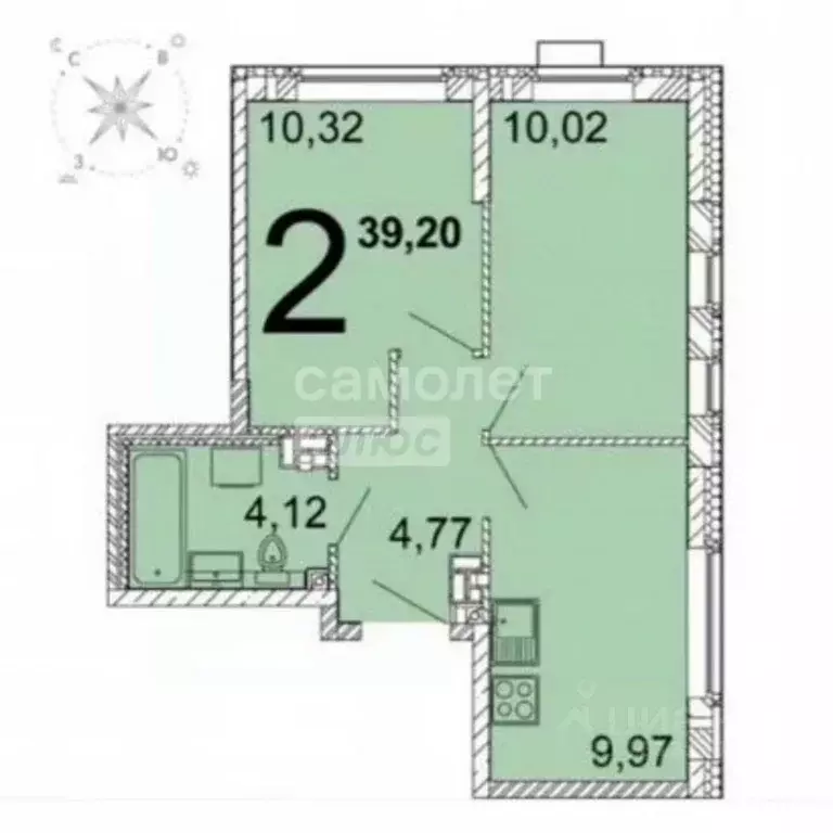 2-к кв. Свердловская область, Екатеринбург ул. Академика Ландау, 36 ... - Фото 2