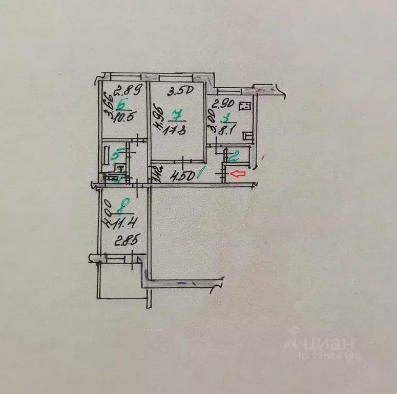 3-к кв. Орловская область, Орел ул. Машкарина, 16 (62.0 м) - Фото 2