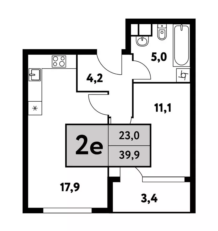 2-комнатная квартира: Москва, Фестивальная улица, 15к4 (39.9 м) - Фото 0