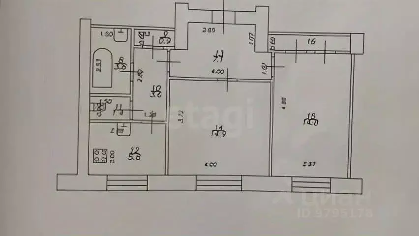 2-к кв. Татарстан, Казань ул. Татарстан, 16 (54.2 м) - Фото 2