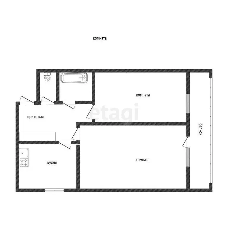 2-комнатная квартира: Курган, улица Черняховского, 16 (47.4 м) - Фото 1