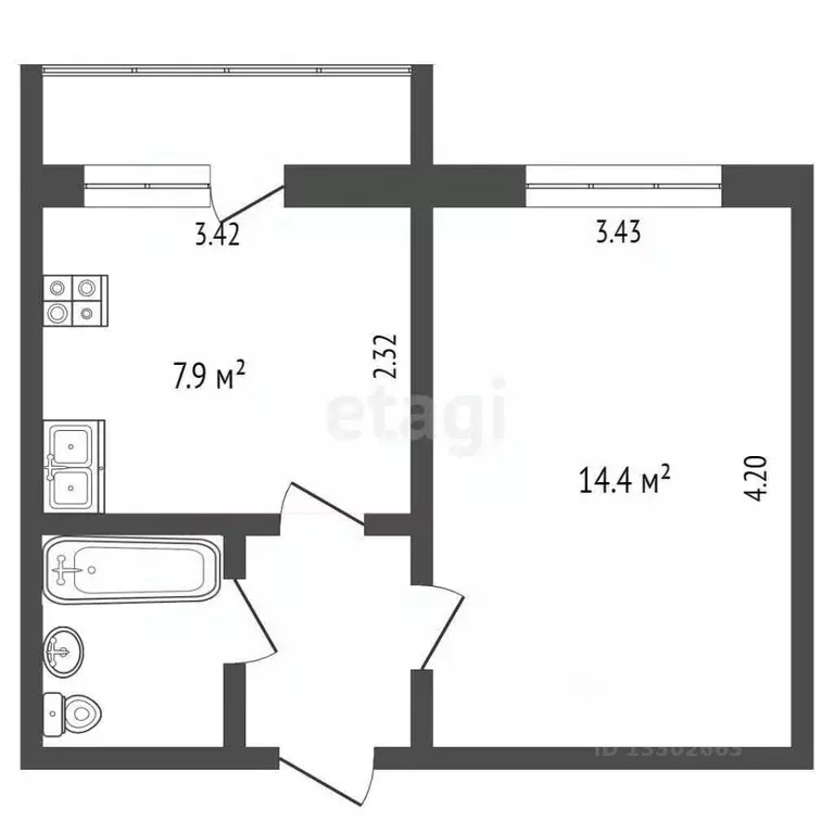 1-к кв. Ханты-Мансийский АО, Лянтор Сургутский район, ул. Эстонских ... - Фото 2