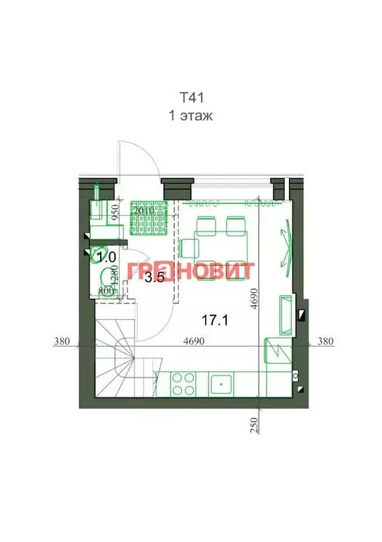 2-комнатная квартира: посёлок Элитный, микрорайон Берёзки, 184 (41.3 ... - Фото 0