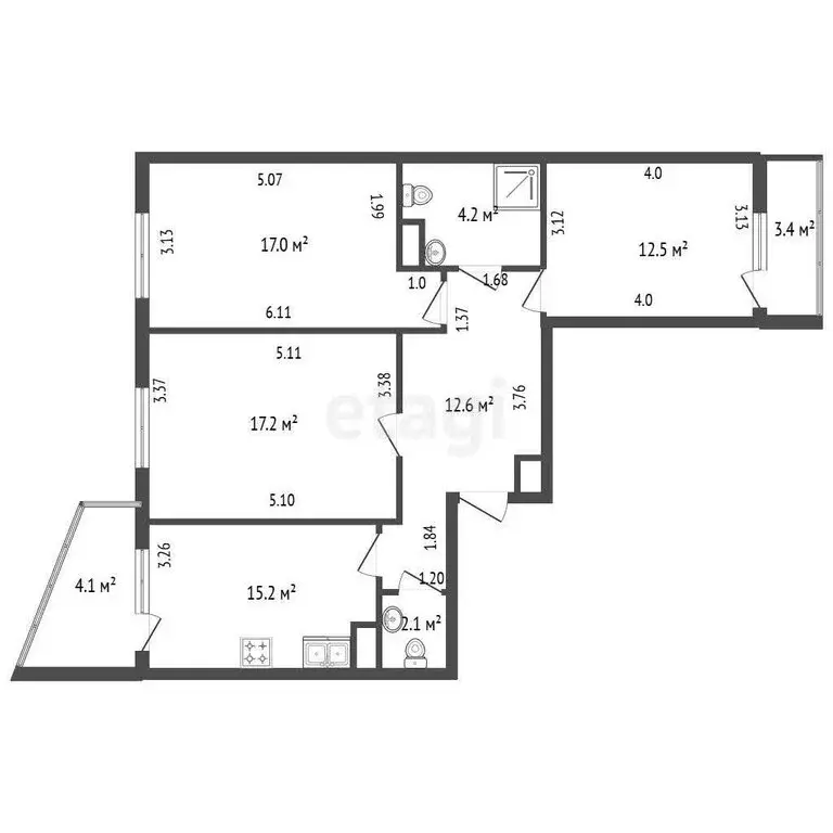 3-комнатная квартира: Санкт-Петербург, 5-й Предпортовый проезд, 1 ... - Фото 1