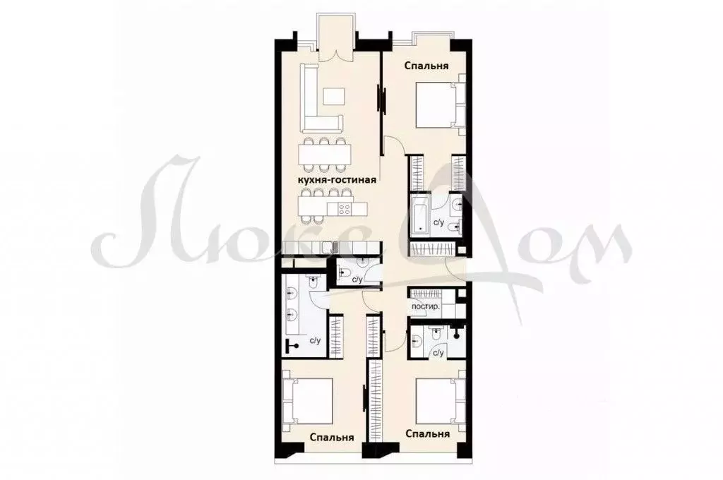 4-к кв. Москва Виктори Парк Резиденсез жилой комплекс, 3к3 (137.2 м) - Фото 1