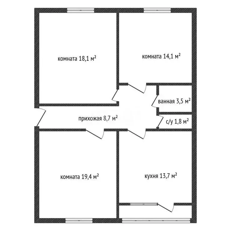 3-комнатная квартира: Краснодар, 2-я Российская улица, 162 (79.7 м) - Фото 2