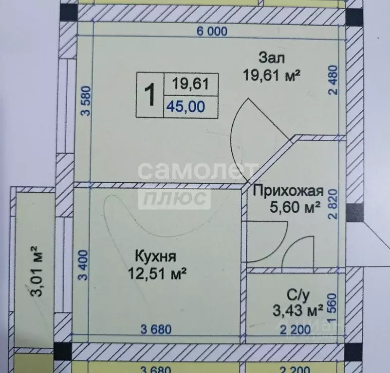 1-к кв. Кабардино-Балкария, Нальчик ул. Шогенова, 77 (45.0 м) - Фото 2