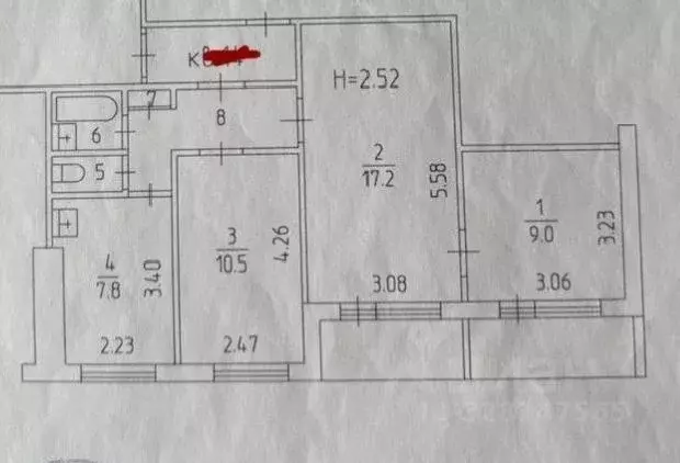 3-к кв. Пермский край, Пермь ул. Моторостроителей, 8 (57.2 м) - Фото 2