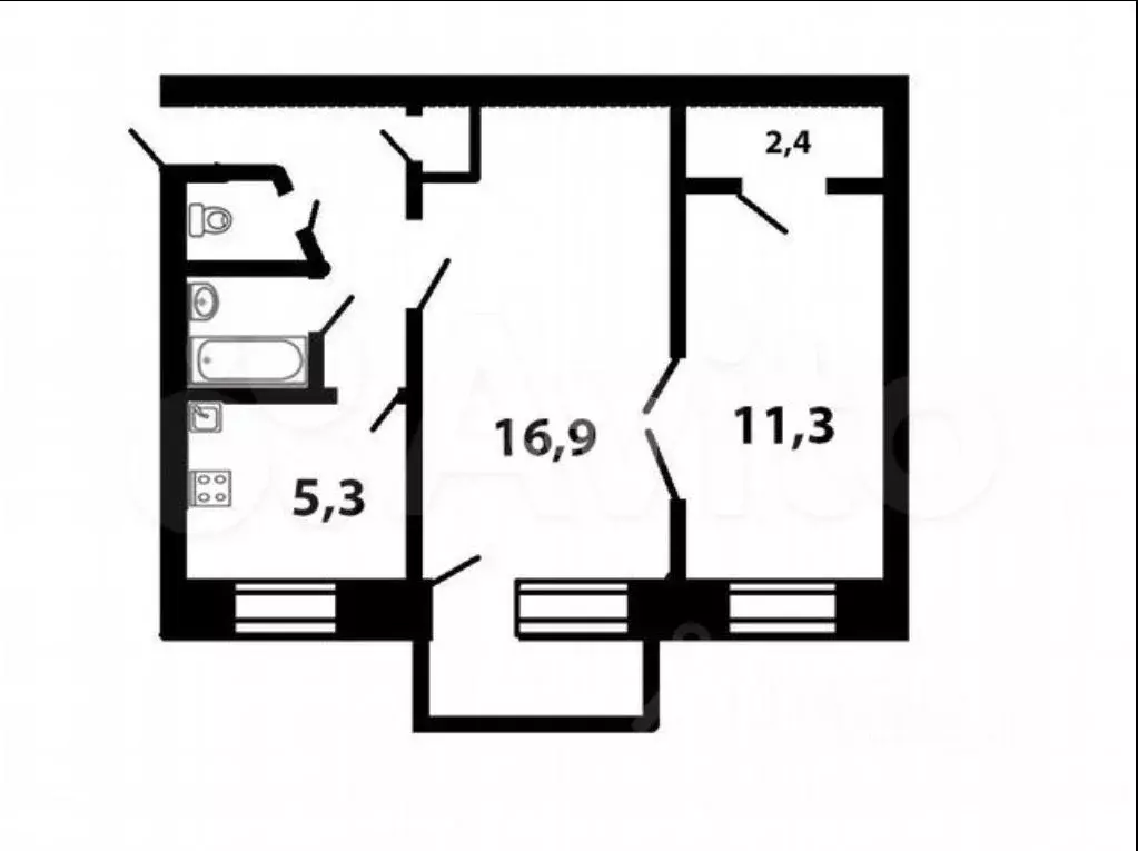 2-к кв. Санкт-Петербург Кубинская ул., 16 (43.1 м) - Фото 1
