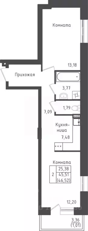 1-к кв. Московская область, Дмитровский городской округ, д. Рыбаки ... - Фото 0