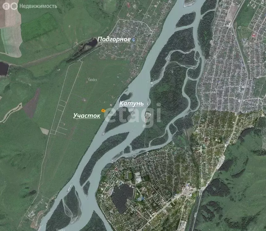 Участок в Майминский район, село Подгорное, Заречная улица (6 м) - Фото 1