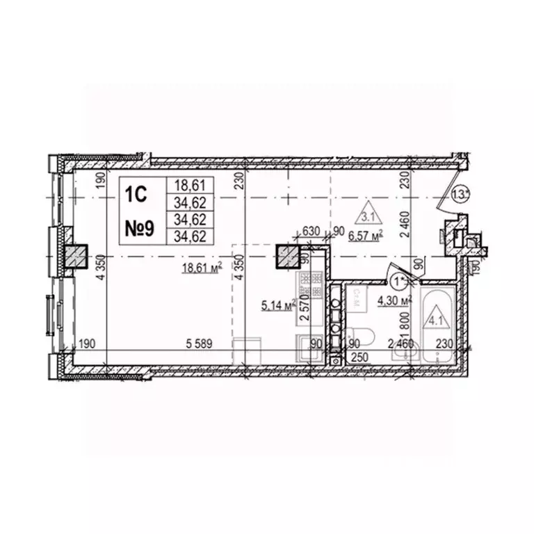 Студия Приморский край, Уссурийск Семь Ветров мкр, Уссури Парк жилой ... - Фото 1