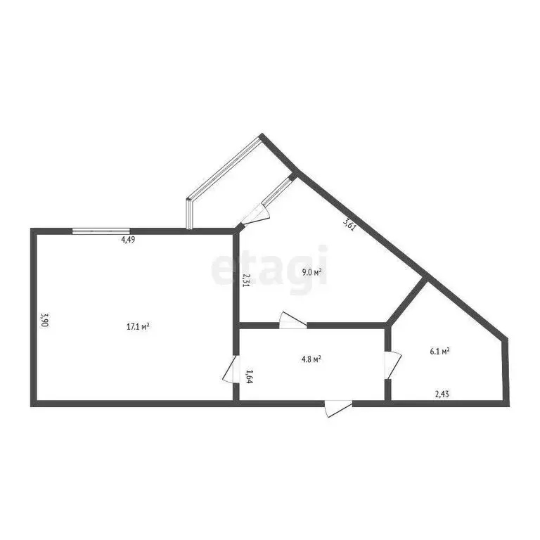 1-комнатная квартира: Благовещенск, улица Василенко, 20/3 (35.8 м) - Фото 1