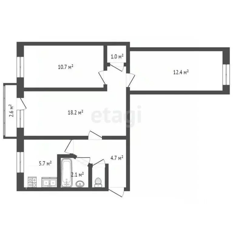 3-к кв. Ростовская область, Ростов-на-Дону Днепровский пер., 103/18 ... - Фото 2