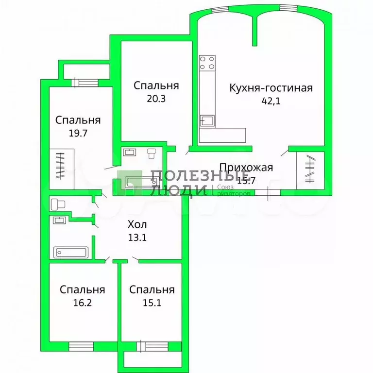 5-к. квартира, 160 м, 12/20 эт. - Фото 0