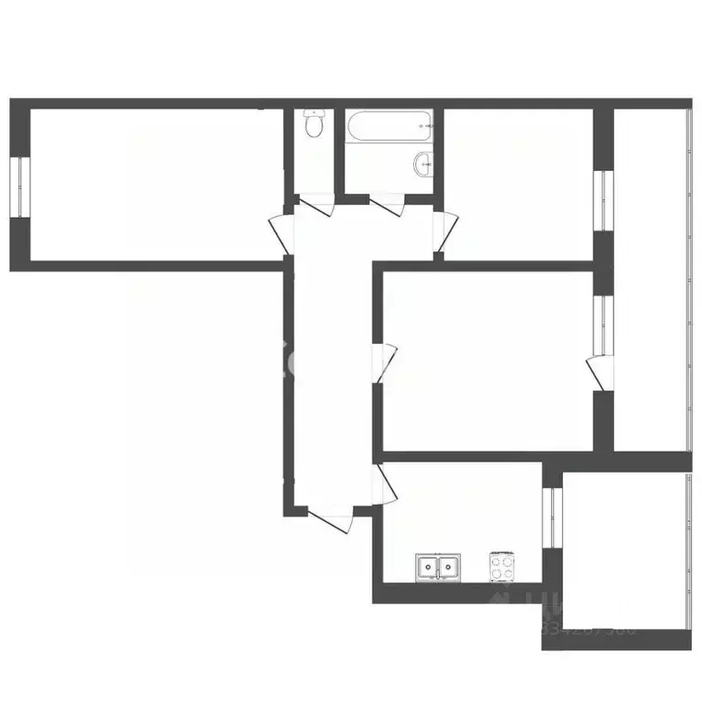 3-к кв. Тюменская область, Тюмень ул. Мельникайте, 46 (79.0 м) - Фото 2