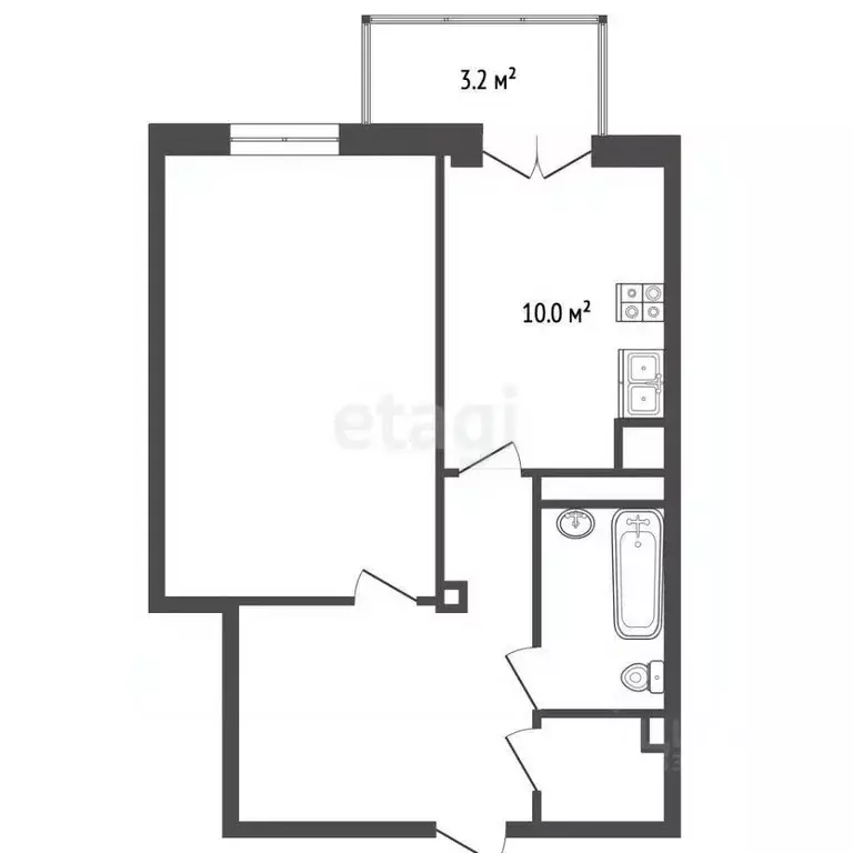 1-к кв. Ростовская область, Аксай ул. Мира, 1 (47.5 м) - Фото 1