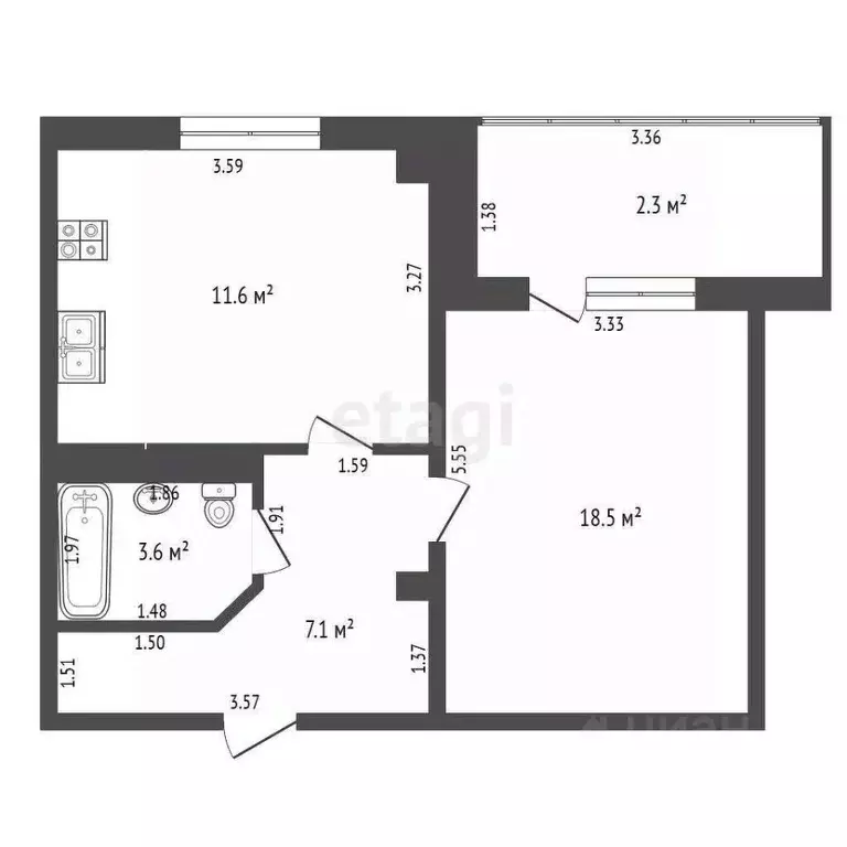 1-к кв. Забайкальский край, Чита ул. Богомягкова, 107 (41.4 м) - Фото 2