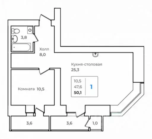 1-к кв. Амурская область, Благовещенск Зейский Бульвар жилой комплекс ... - Фото 0