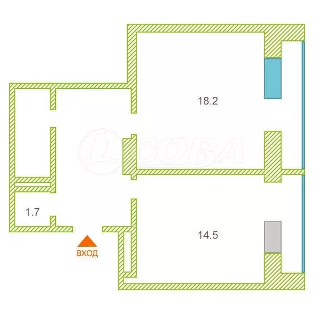 1-комнатная квартира: Тюмень, улица Бориса Житкова, 7к1 (47.9 м) - Фото 1