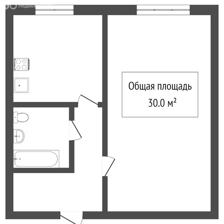 1-комнатная квартира: Томск, Карский переулок, 23 (29.6 м) - Фото 0