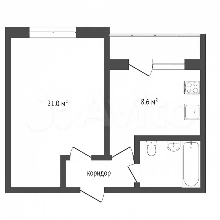 1-к. квартира, 27,8 м, 8/10 эт. - Фото 0
