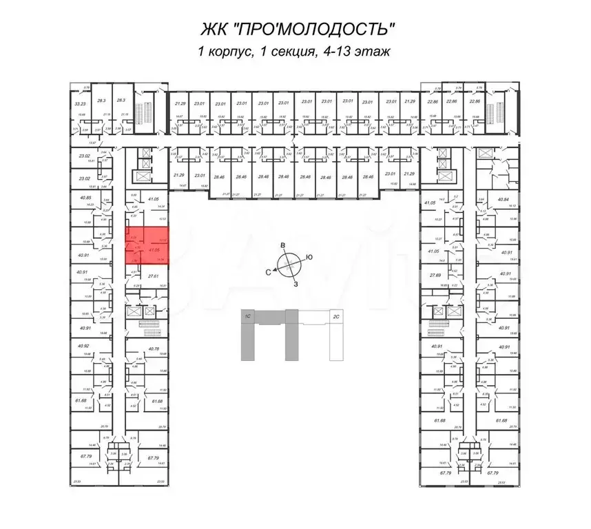 2-к. квартира, 64,8 м, 3/4 эт. - Фото 1