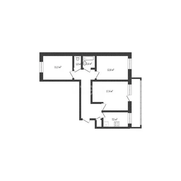3-комнатная квартира: Нефтекамск, улица Ленина, 25 (65.8 м) - Фото 1