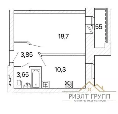 1-к кв. Татарстан, Казань ул. Ильича, 1 (38.0 м) - Фото 1