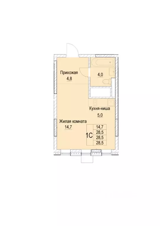 1-к кв. Московская область, Мытищи ул. Академика Каргина, 26А (28.5 м) - Фото 0