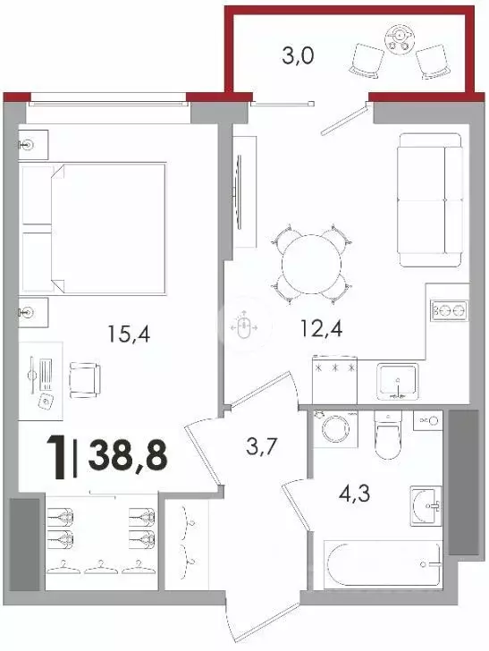 1-к кв. Тверская область, Тверь ул. С.Я. Лемешева, 6 (38.8 м) - Фото 1