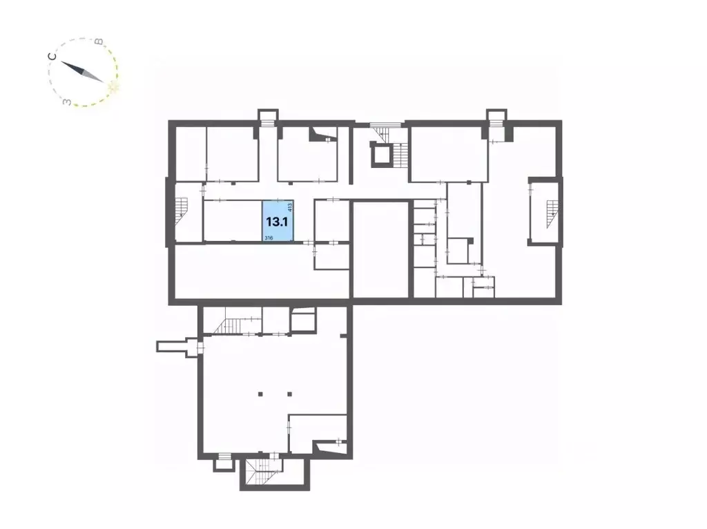 Офис в Новосибирская область, Новосибирск просп. Димитрова, 1 (13 м) - Фото 1
