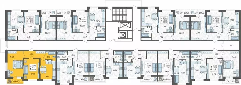 2-комнатная квартира: Краснодар, жилой комплекс Смородина (51.79 м) - Фото 1