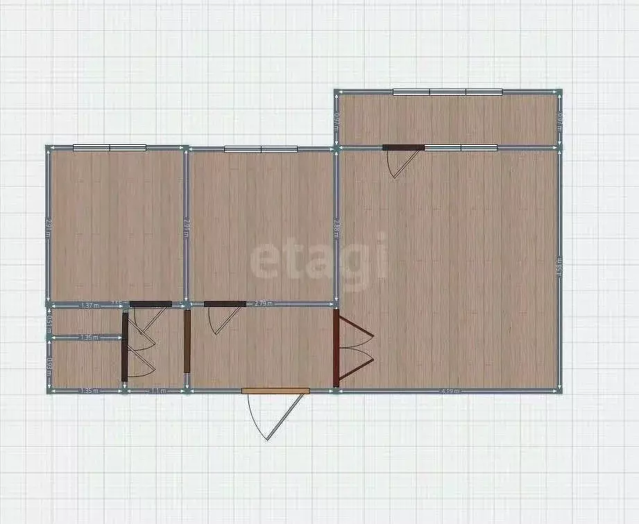 2-к кв. Курганская область, Курган Заозерный жилрайон, 1-й мкр, 26А ... - Фото 2