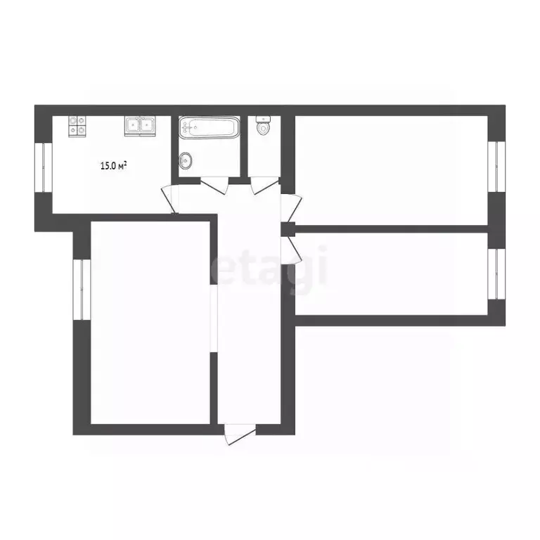 3-к кв. Тюменская область, Тюмень ул. Щербакова, 150 (62.6 м) - Фото 2