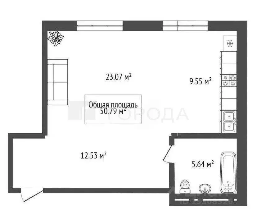 Студия Новосибирская область, Новосибирск ул. Дмитрия Донского, 25/1 ... - Фото 2