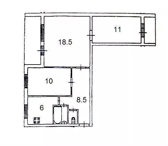 Квартира, 3 комнаты, 56 м - Фото 0